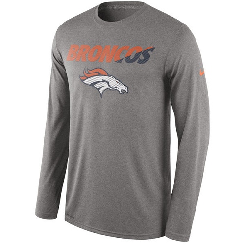 NFL Denver Broncos Nike Legend Staff Practice Performance Long Sleeve T-Shirt - Heathered Gray